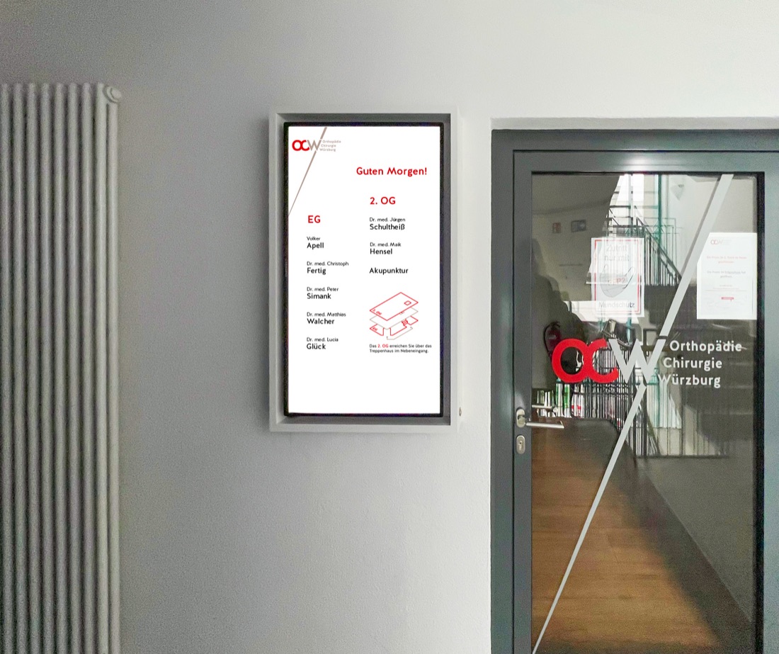 Digitales Leitsystem in einer Arztpraxis